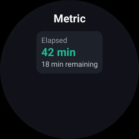 Wearable metric rendered in the Wear OS emulator Lumen playground