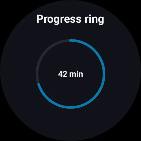 Wearable progress rendered in the Wear OS emulator Lumen playground