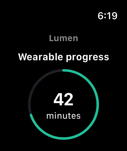 Wearable progress rendered in the watchOS simulator Lumen playground