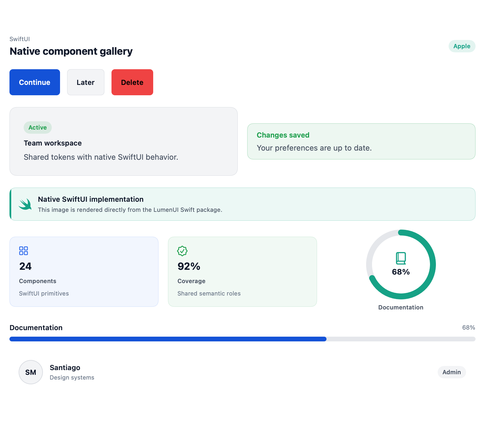 Apple / SwiftUI Lumen component gallery